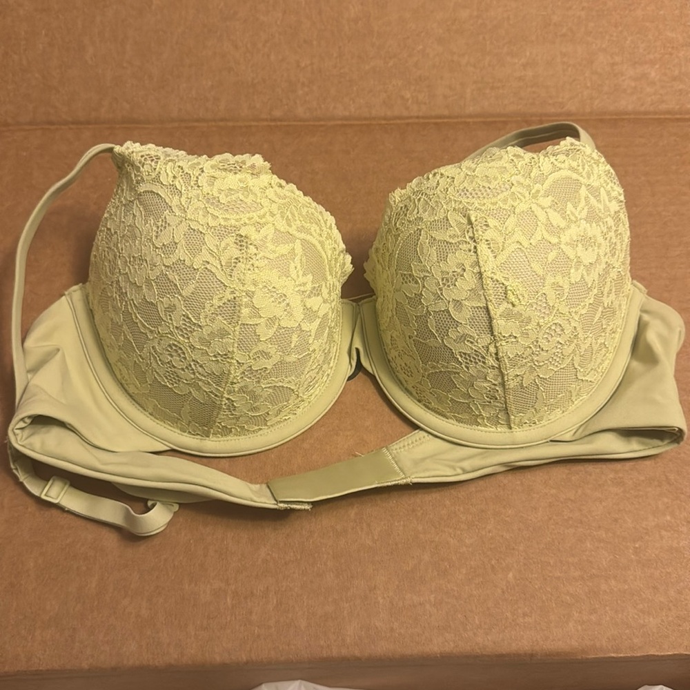 Skims Fits Everybody Lace Push Up Demi Bra Sage